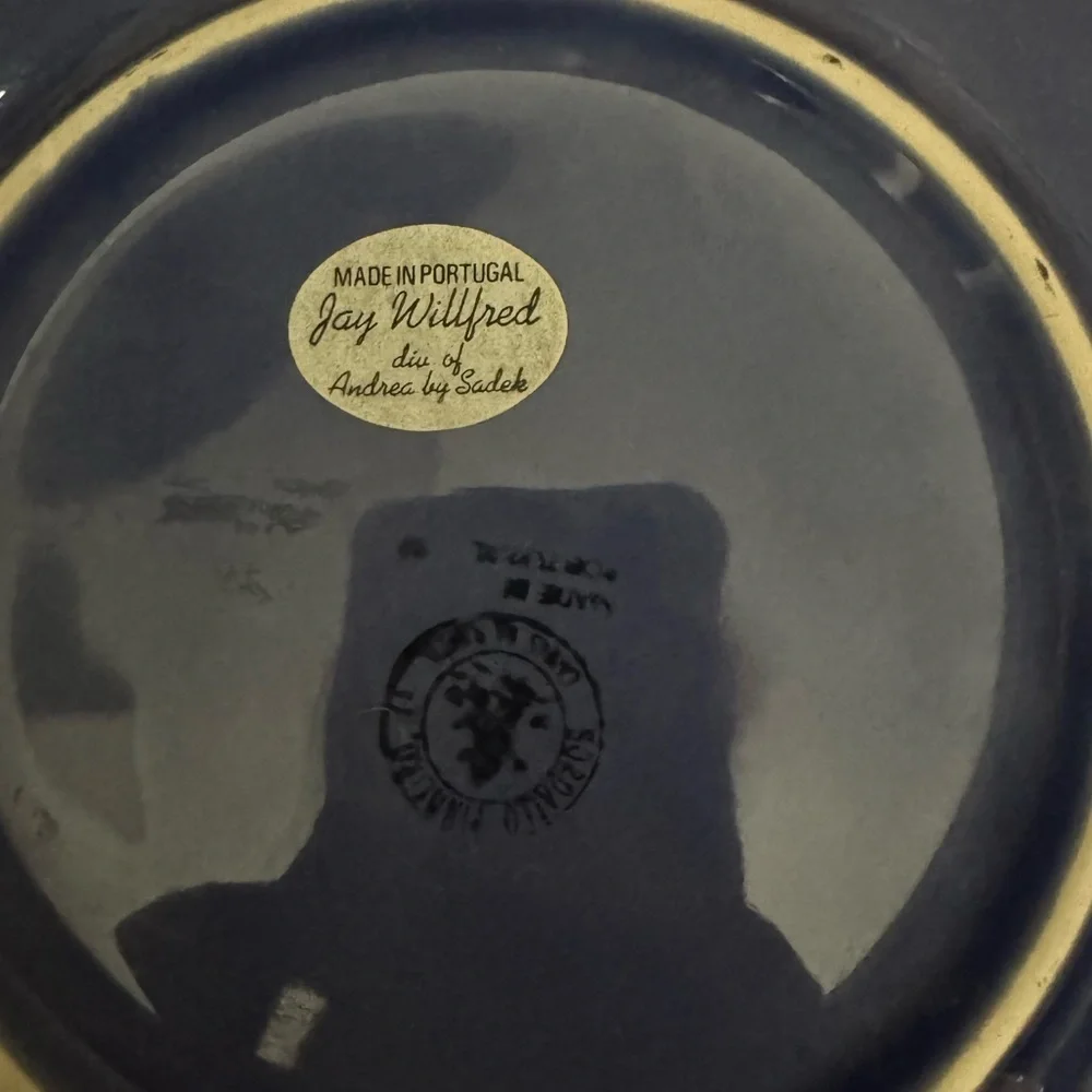 Blue Floral Decorative Plate by Jay Willfred